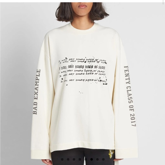 Puma  & Rihanna Cream Crew Neck Shirt Vanilla Ice - Picture 1 of 16
